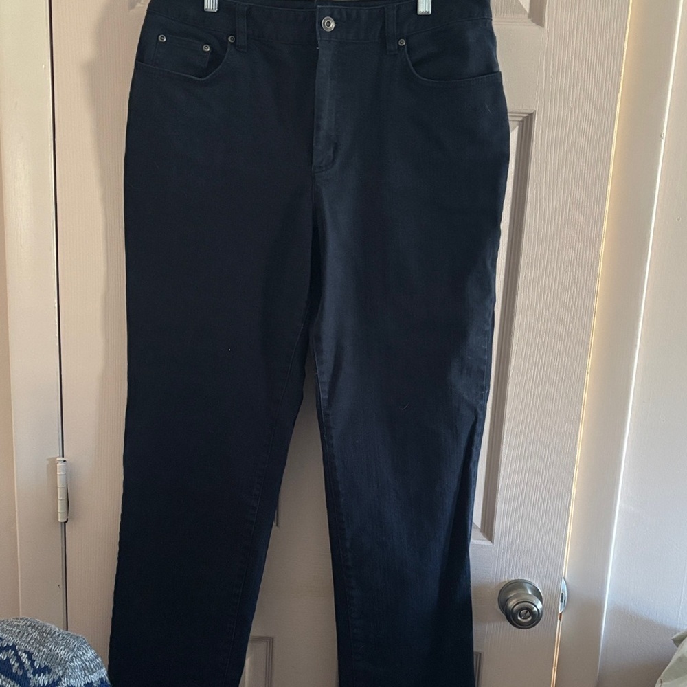 Dark Navy Straight-Leg Jeans